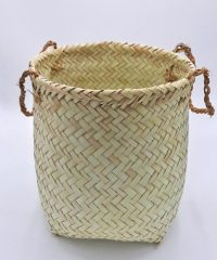 سبد حصیری استوانه ای دستگیره دار (1)