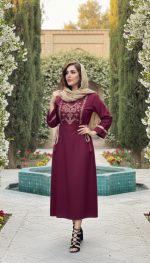 پیراهن زنانه الیاف طبیعی آوین