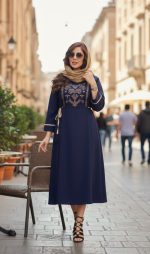 پیراهن زنانه الیاف طبیعی آوین