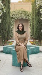 پیراهن زنانه الیاف طبیعی آوین