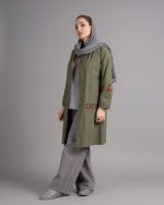 مانتو الیاف طبیعی سبز خنک اداری