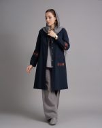 مانتو الیاف طبیعی سرمه ای خنک اداری