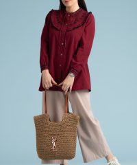 شومیز الیاف طبیعی پنبه زرشکی