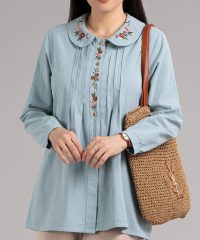 شومیز الیاف طبیعی پنبه آبی