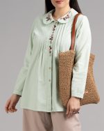 شومیز الیاف طبیعی پنبه سبز