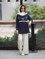 تونیک الیاف طبیعی پنبه سرمه ای