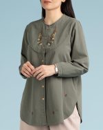 شومیز زنانه الیاف طبیعی نخ پنبه سبز